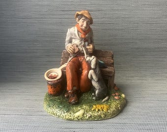 VTG Naturecraft Hand Painted Stoneware Figurine, England, Hopeful, No. 804, 1969