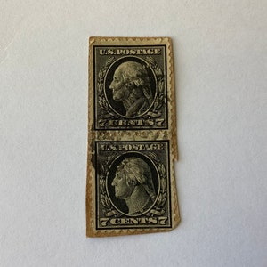 Lot of 2 United States George Washington 1912-1914 7 Cents Stamps Scott #407