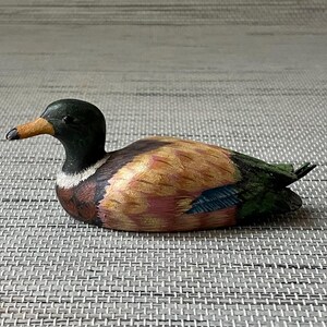 Vintage Miniature Wooden Canadian Mallard, Unmarked, 3&quot; L x 1 1/8&quot; T