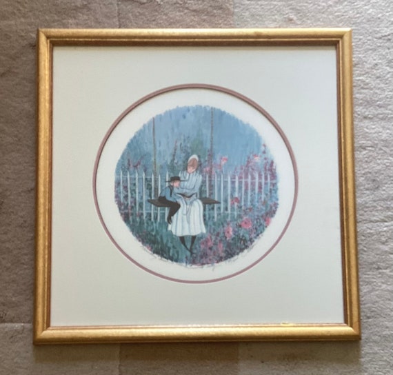 P. Buckley Moss モス 額装 ポスター カリグラフィー アート Vintage P. Buckley Moss Hand Signed Limited Edition Print, “summer
