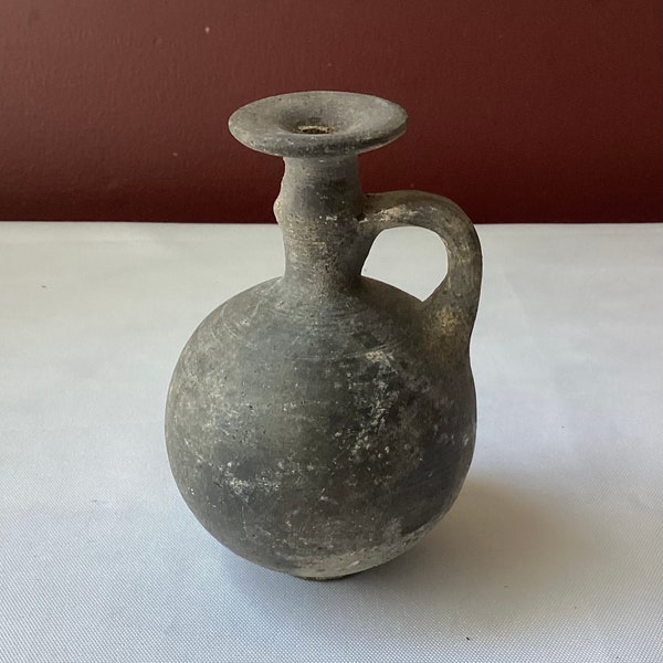 Antique Roman Style Pottery Jug, 3 3/4” Tall
