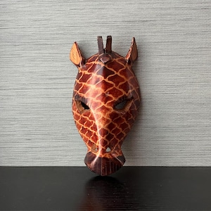Vintage African Wooden Carved Tribal Animal Mask, 9 3/4&quot; Tall