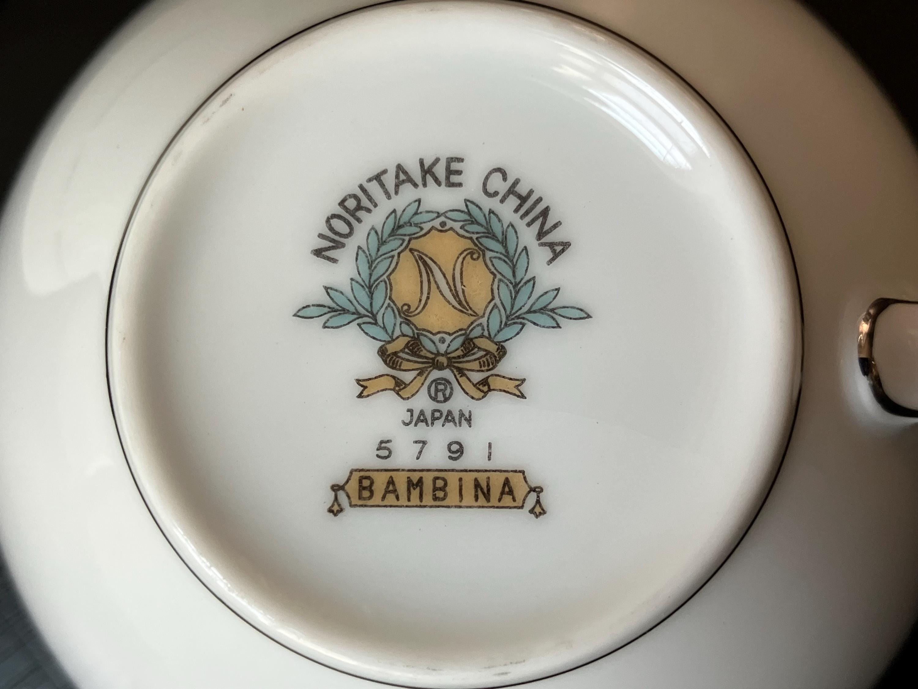 Vintage 10-piece Noritake China Bambina Snack Plates (5) & Teacups