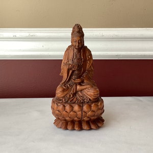 VTG/ Antique Chinese Wooden Carved Buddha Sculpture, Unmarked, 6 3/4&quot; T