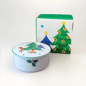VTG Mikasa Porcelain Christmas Tree Trinket Box, Christmas Glow, in Original Box