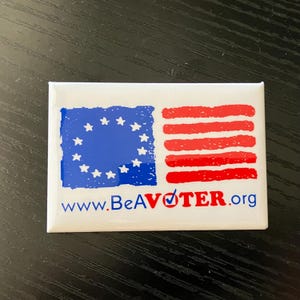 Vintage BeAVoter.org Pin - Patriotic Stars and Stripes Election Button