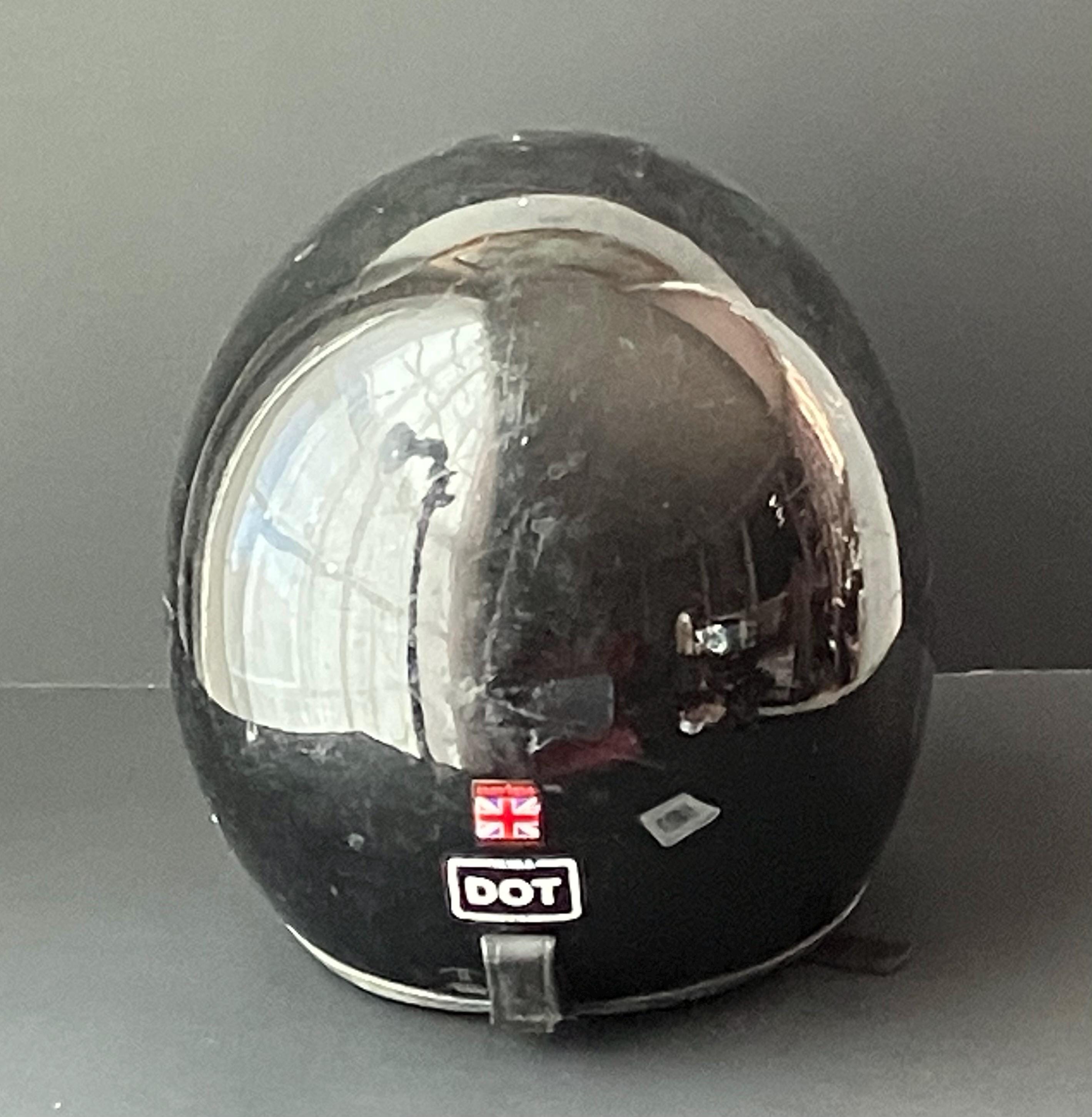 Davida Moto Classic Jet Open Face Black Helmet, Made in England