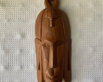 African Hand Carved Wooden Mask Made in Kenya, RJL