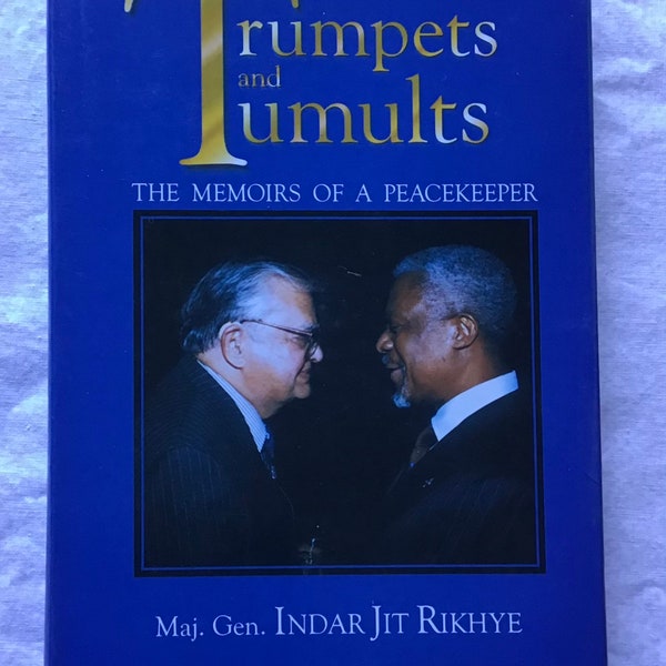 Trompeten und Tumulte Autogramm von Indar Jit Rikhye An US Botschafter & Seine Frau