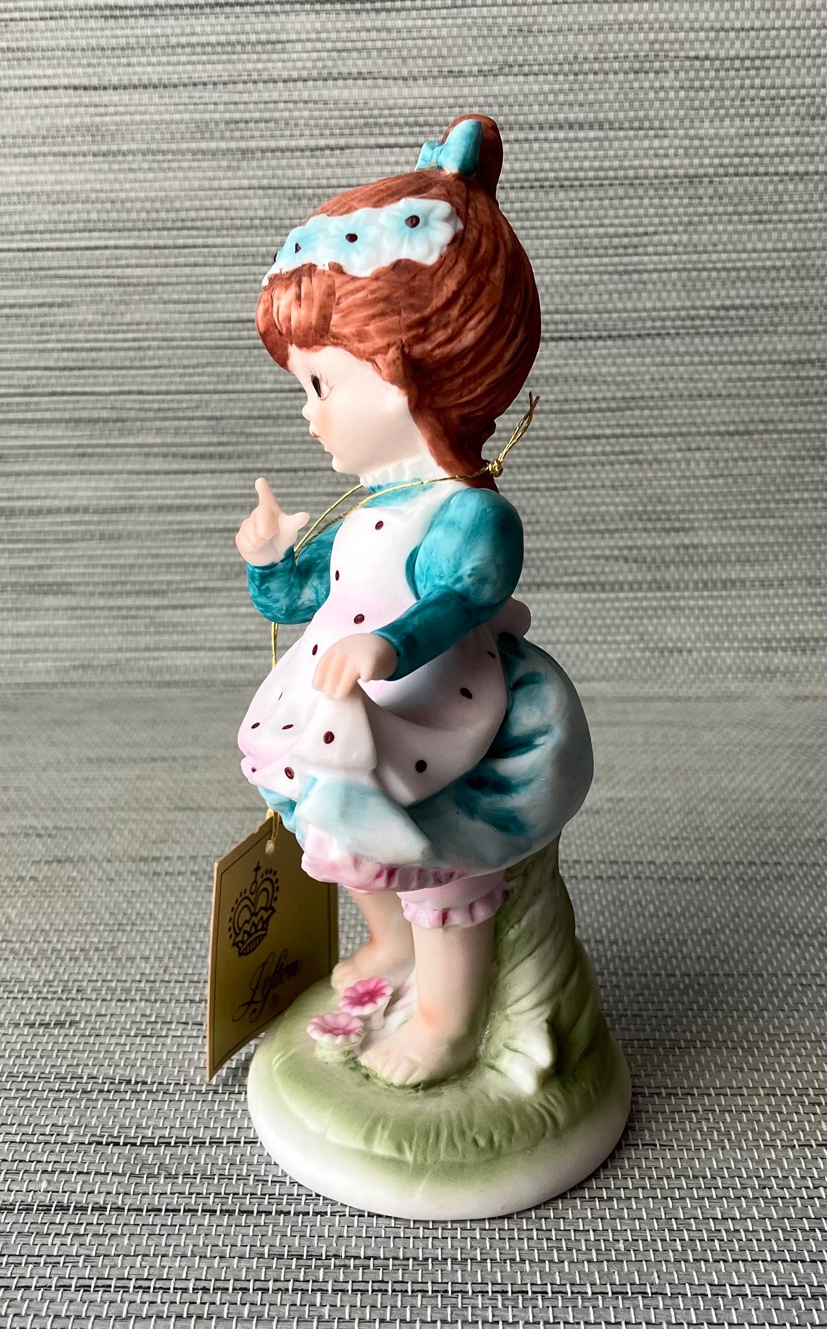 VTG Lefton China Porcelain Figurine, Japan, Girl in Blue, Hand