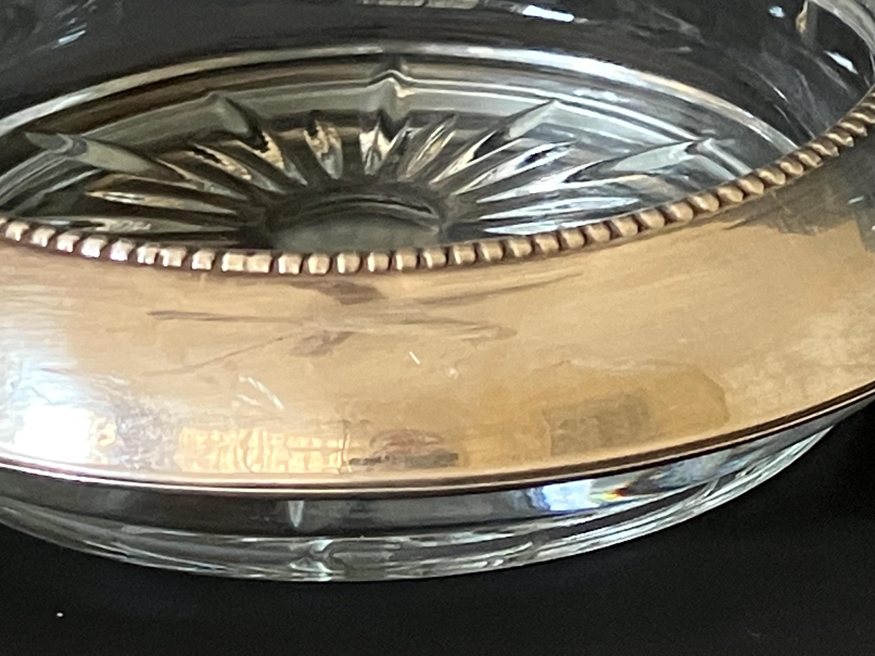 Vintage Frank M. Whiting & Co. Sterling Silver and Glass Coaster