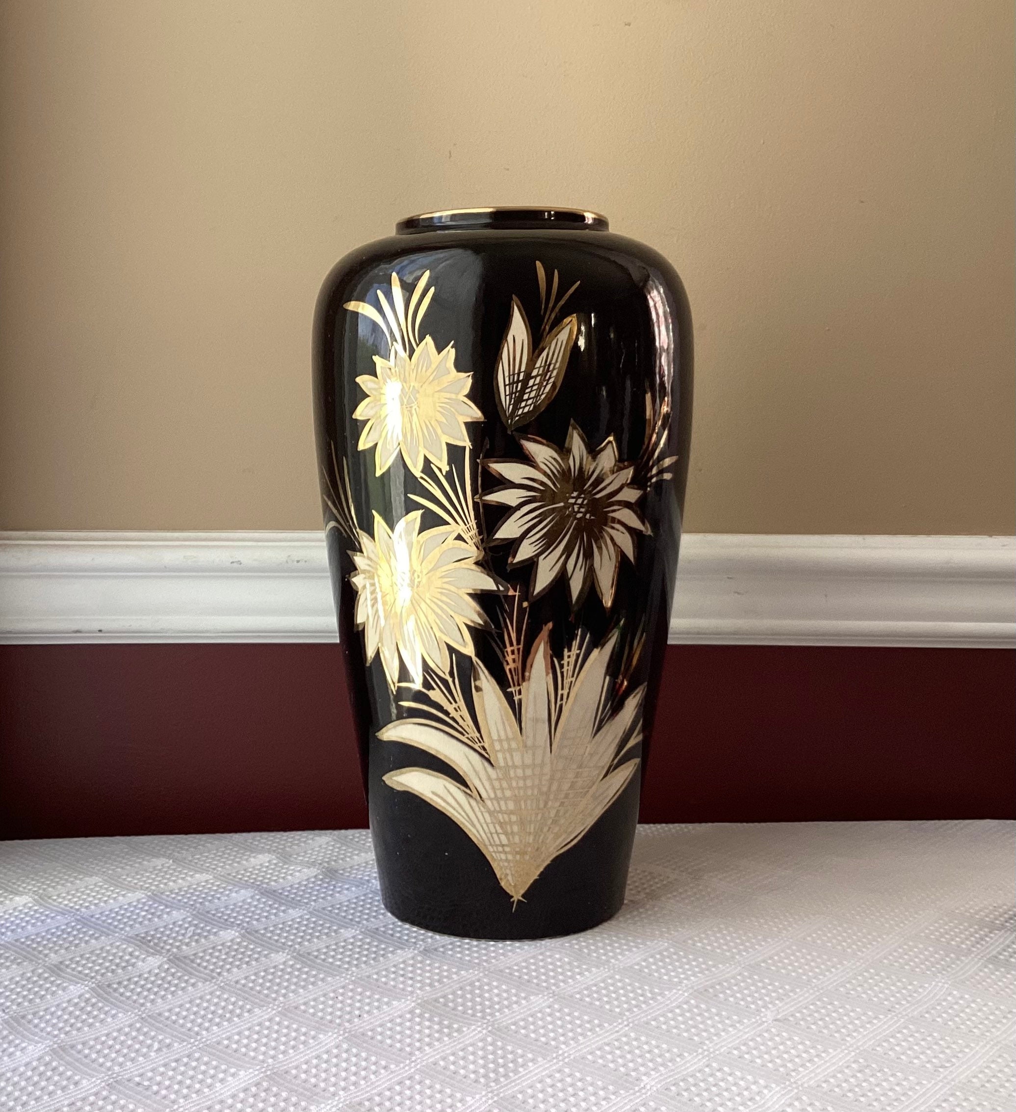 Large Vintage German Porcelain Foreign Vase by Scheurich, Germany
