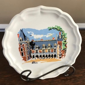 Vintage French Gien Porcelain Plate Featuring Blois
