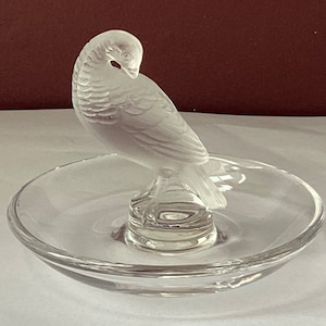 Vintage Lalique Frosted Glass Turtle Dove Trinket Dish - Etsy