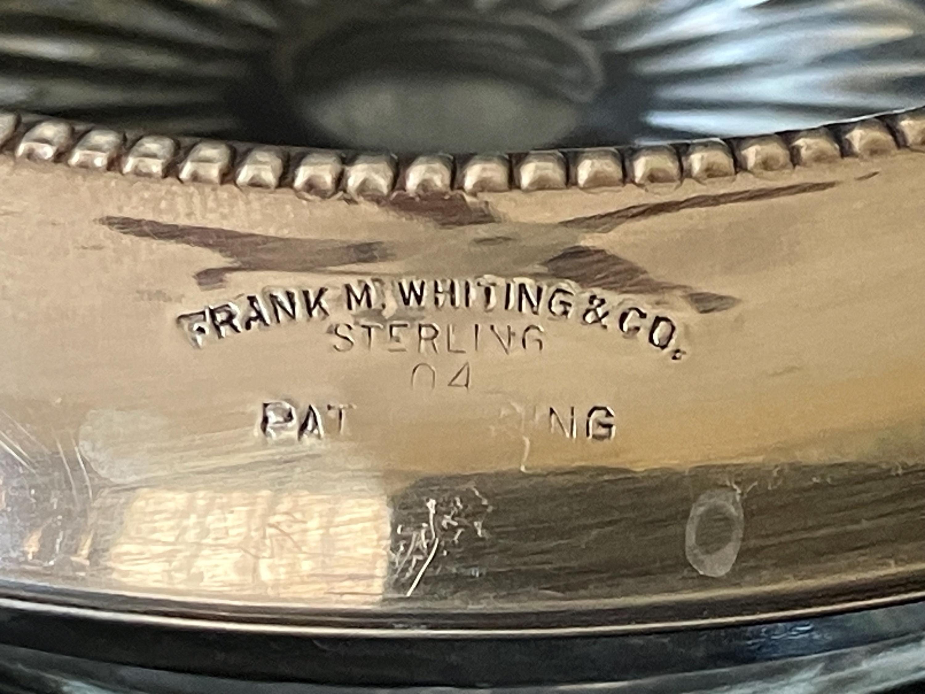 Vintage Frank M. Whiting & Co. Sterling Silver and Glass Coaster