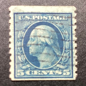 George Washington 5 Cent Stamp, 1919, Scott #496, Lot #704