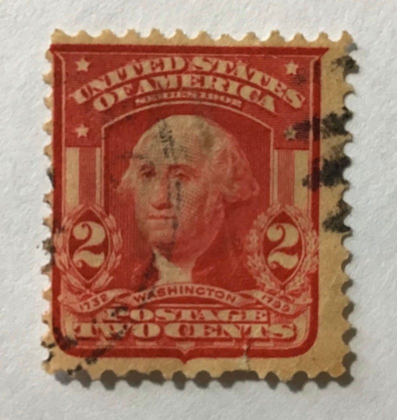 Washington 2 Cent Red Postage Stamp 17321799 Etsy