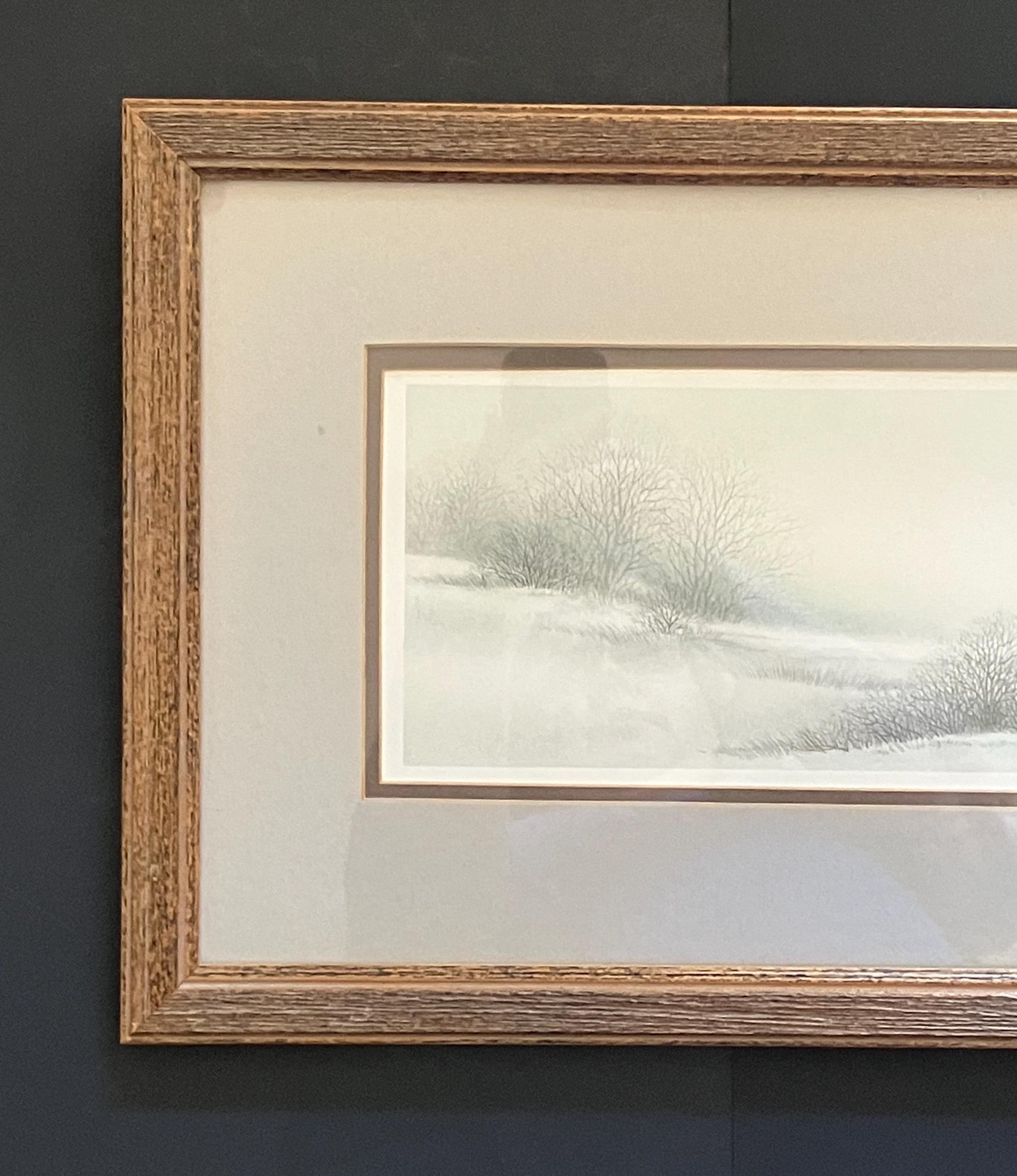 VTG Original Lithograph Winter Landscape Art Pencil Signed by