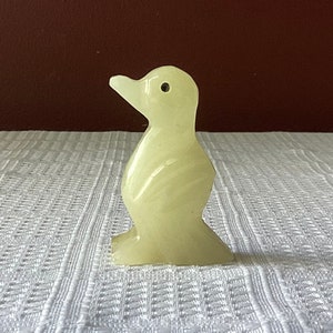 Vintage Miniature Chinese Jade/ Serpentine Duck Figurine, 2” Tall