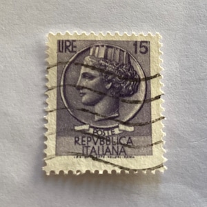 1968 Coin Of Syracuse Repvbblica Italiana 15 Lire Stamp/ Italian Stamp