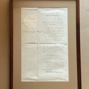 1838 Signed Appoint. Edward Kent (Gov.) By Secretary Of State, Sam Benson