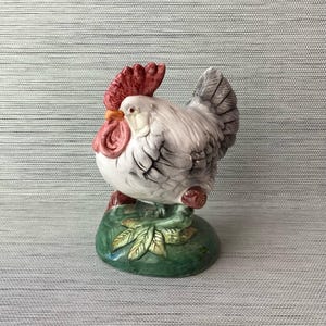 Vintage Ceramic Rooster Figurine, Unmarked, 6 3/4&quot; T x 6 1/4&quot; L