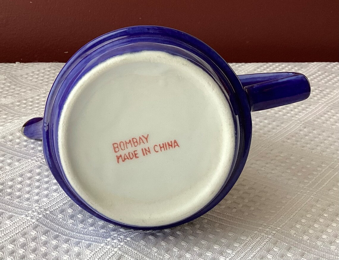 Small Vintage Bombay Porcelain Teapot Made in China Blue & Etsy
