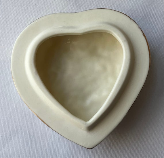 Vintage Lenox-style Porcelain Trinket Box, Heart-… - image 7