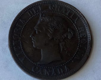 1888 Canadian One Cent Queen Victoria Coin