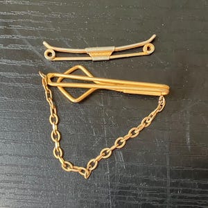 Lot Of 2 VTG Swank Gold Tone Tie Bars, Vintage Men’s Accessories