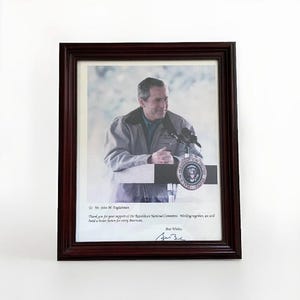 George W. Bush Autopen Printed Signed Memorabilia, Framed