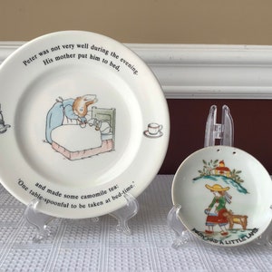 Lot Of 2 Porcelain Children’s Plates, Wedgwood Peter Rabbit & Mary Had A Little Lamb, made in Japan