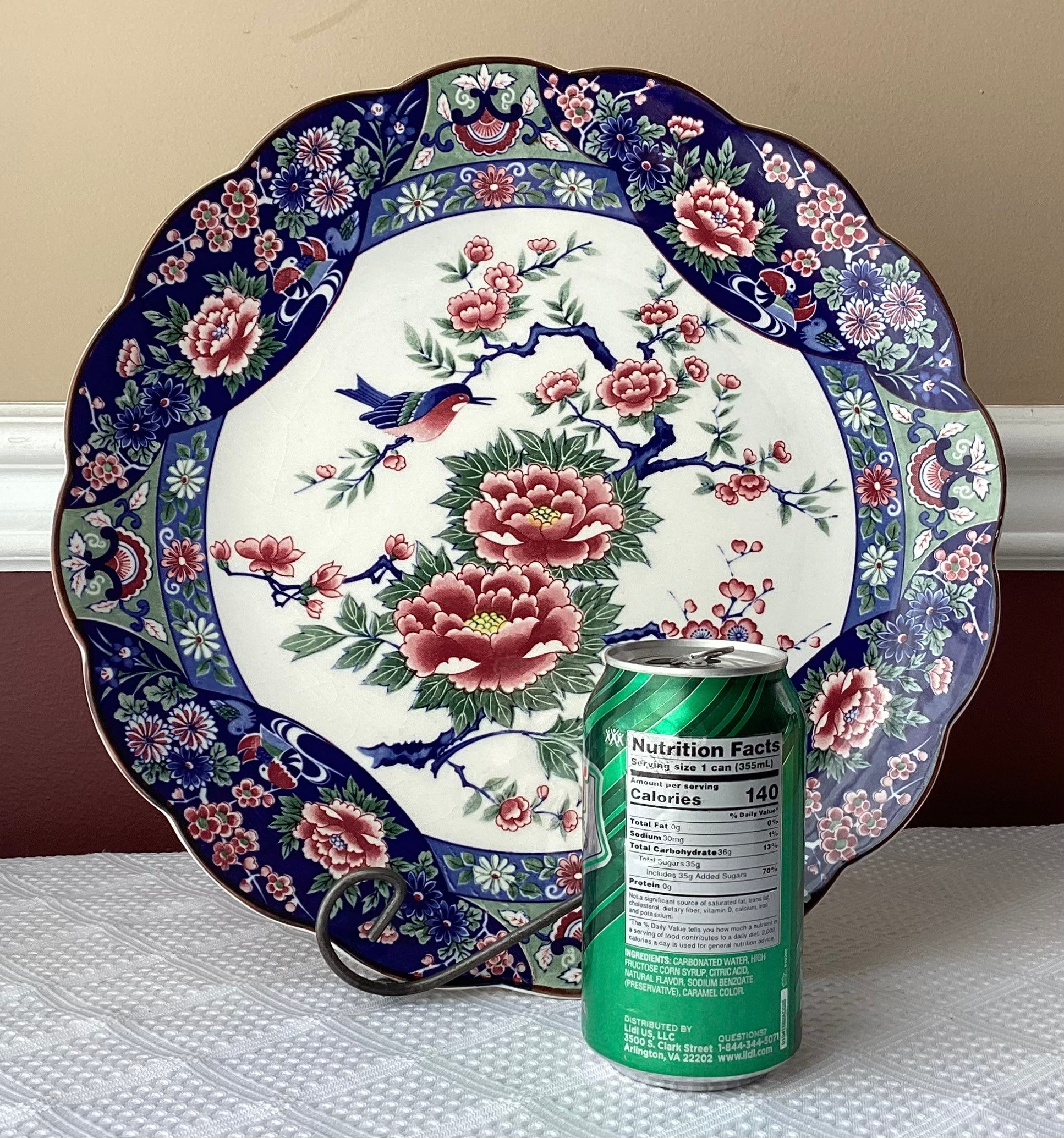 Vintage Tosho Fine China Platter, Bird & Flowers, 12 7/8” W, Made