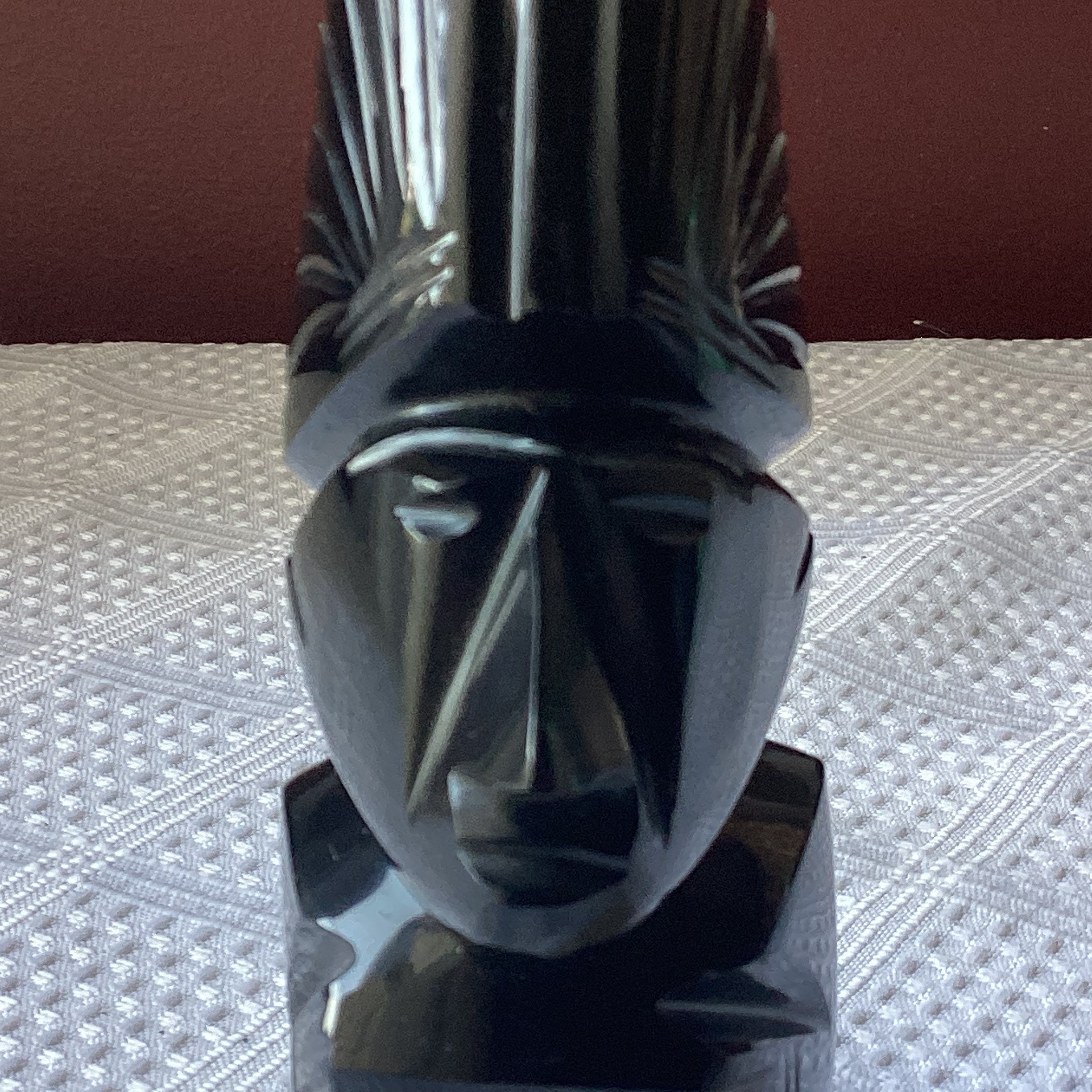 Vintage Black Obsidian Aztec/mayan God Sculpture Figurine, 5 Vintage Black Obsidian Aztec/mayan God Sculpture Figurine, 5