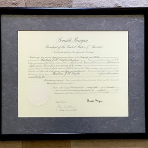 President Ronald Reagan Autograph, Honoring Letter and Appointment Affidavit