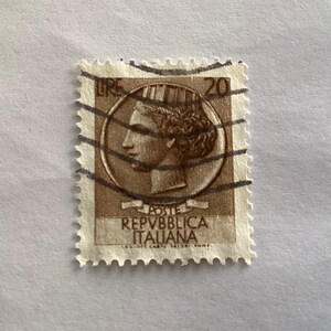 1955 Coin Of Syracuse Repvbblica Italiana 20 Lire Italian Stamps