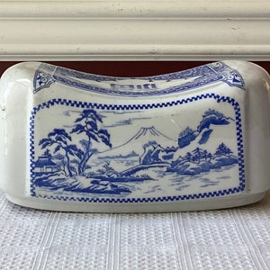 Antique Chinese Porcelain Pillow, Blue & White, Unmarked