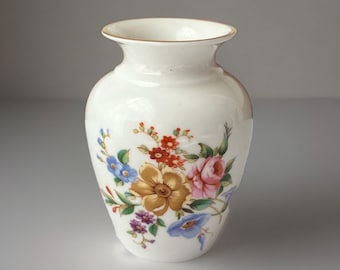 Vintage Miniature Royal Worcester Porcelain Floral Vase, 3” T, England