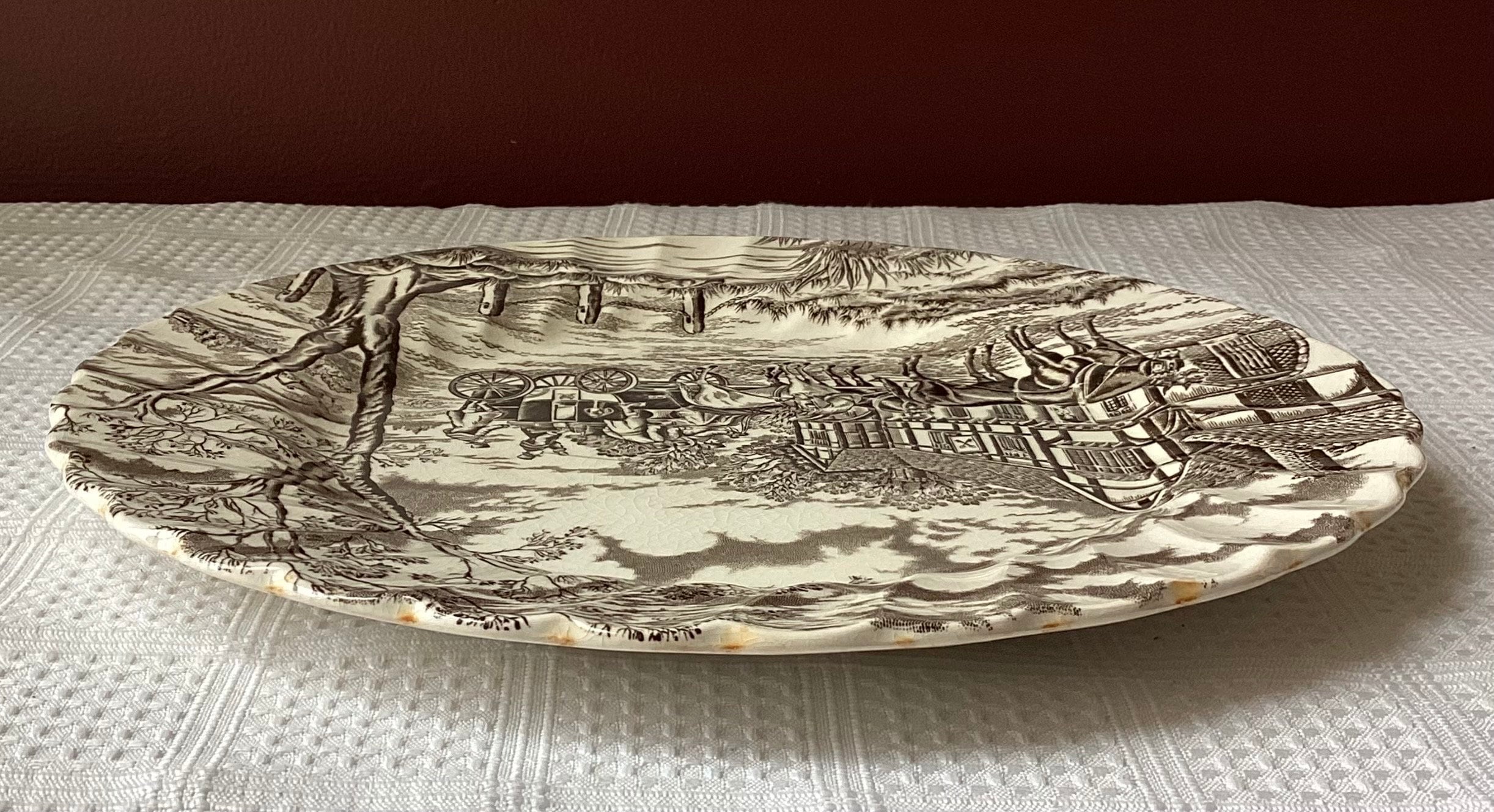 Vintage Royal Mail Staffordshire Ironstone Plate, Horse & Carriage