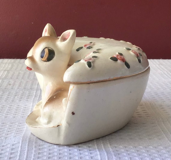 Old Vintage Hand Painted Wales Deer Ceramic Trink… - image 4