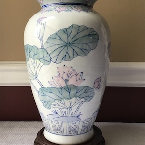 Vintage tall Chinese porcelain vase, 12”, not marked