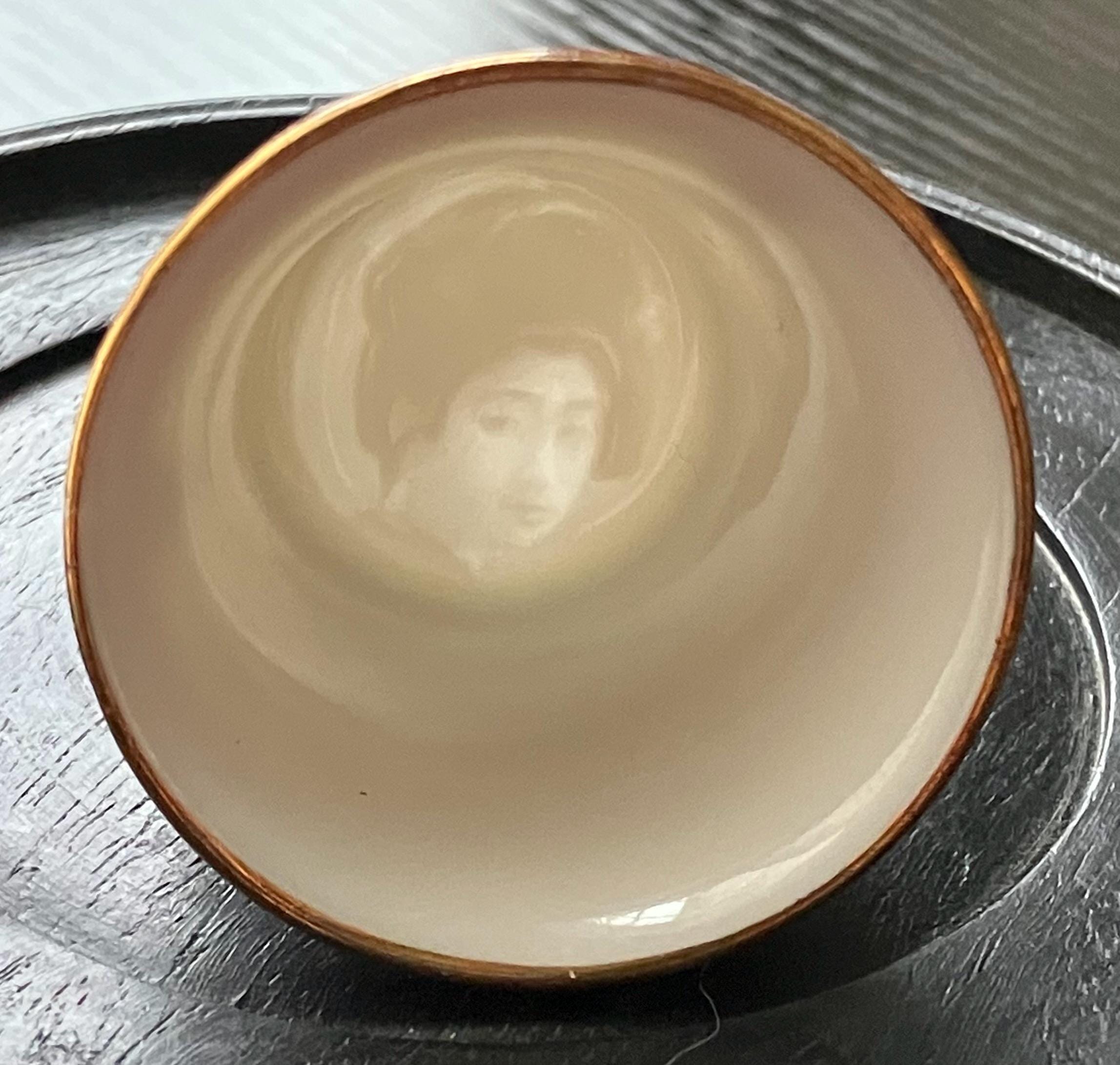 Set of 4 Small Vintage Japanese Porcelain Lithophane Sake Cups