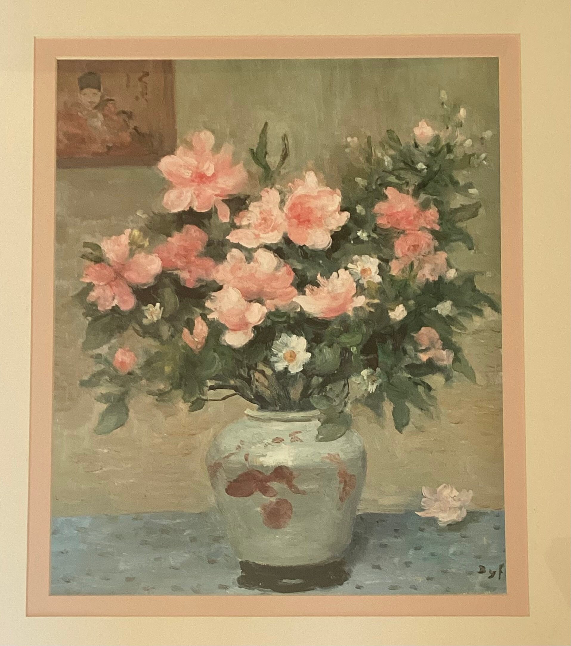 Vintage Marcel DYF Lithograph of A Flower Vase , 36” X 30