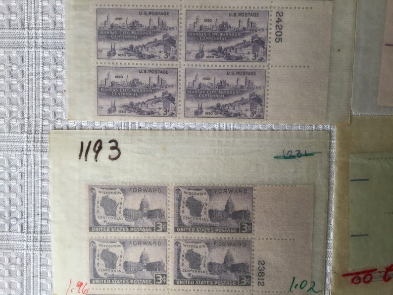 Lot of 10 Blocks Vintage United States Postage 40 Stamps Etsy
