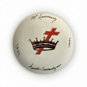 Rare VTG Knights Templar/ Masonic Ascalon Commandery #59 Porcelain Plate, 1881-1981