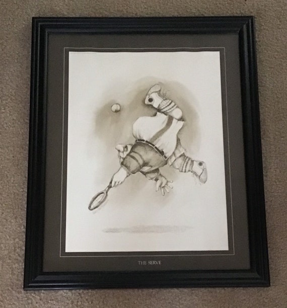 Vintage Gary Patterson Lithograph The Serve 22 X 18 1974