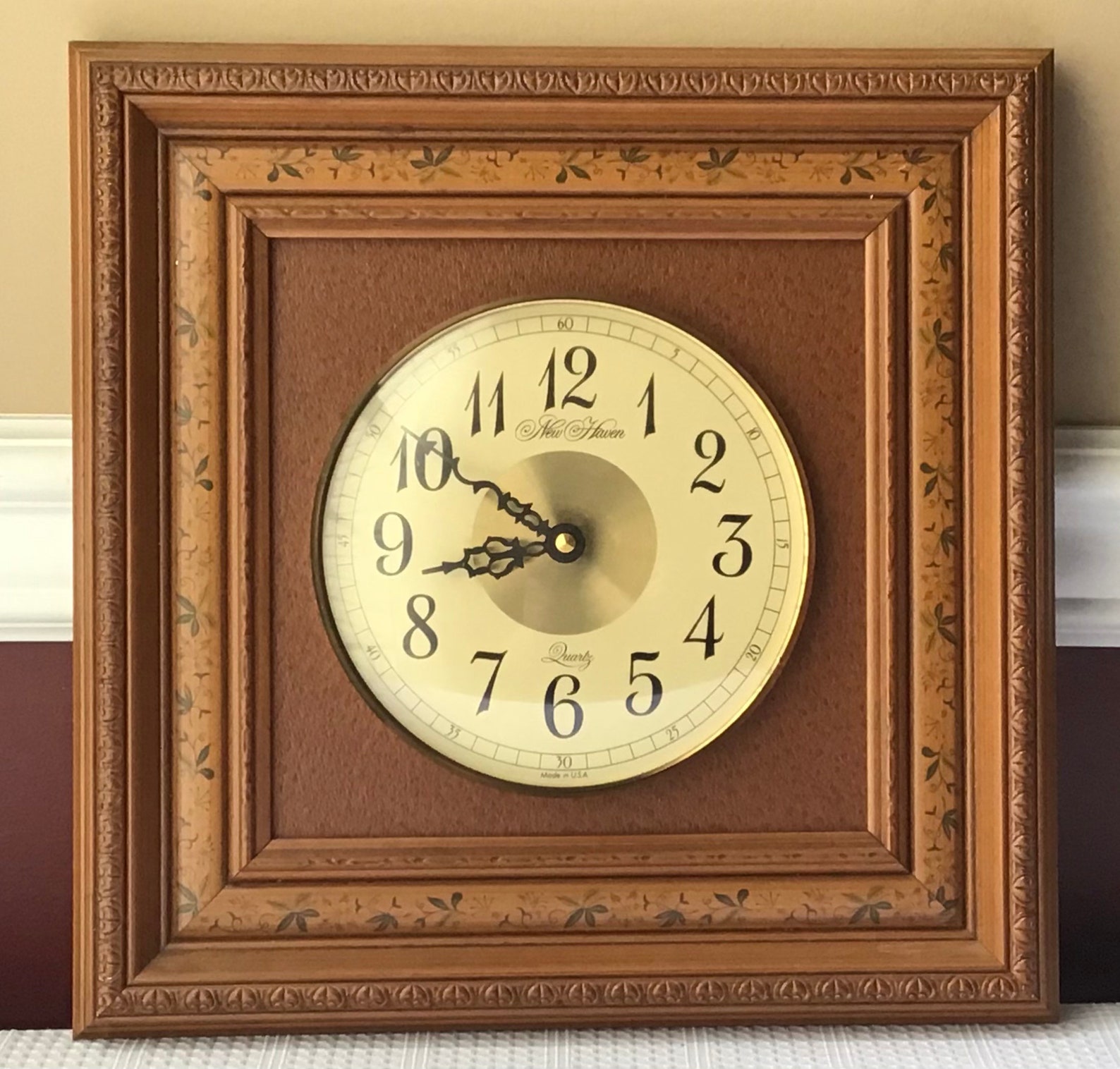 Vintage New Haven Quartz Wall Clock Made in the USA Working Etsy