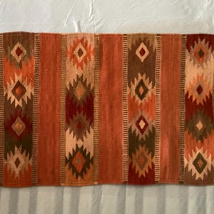 Vintage Zapotec Hand Knotted Rug, 36&quot; x 22&quot;, Mexico