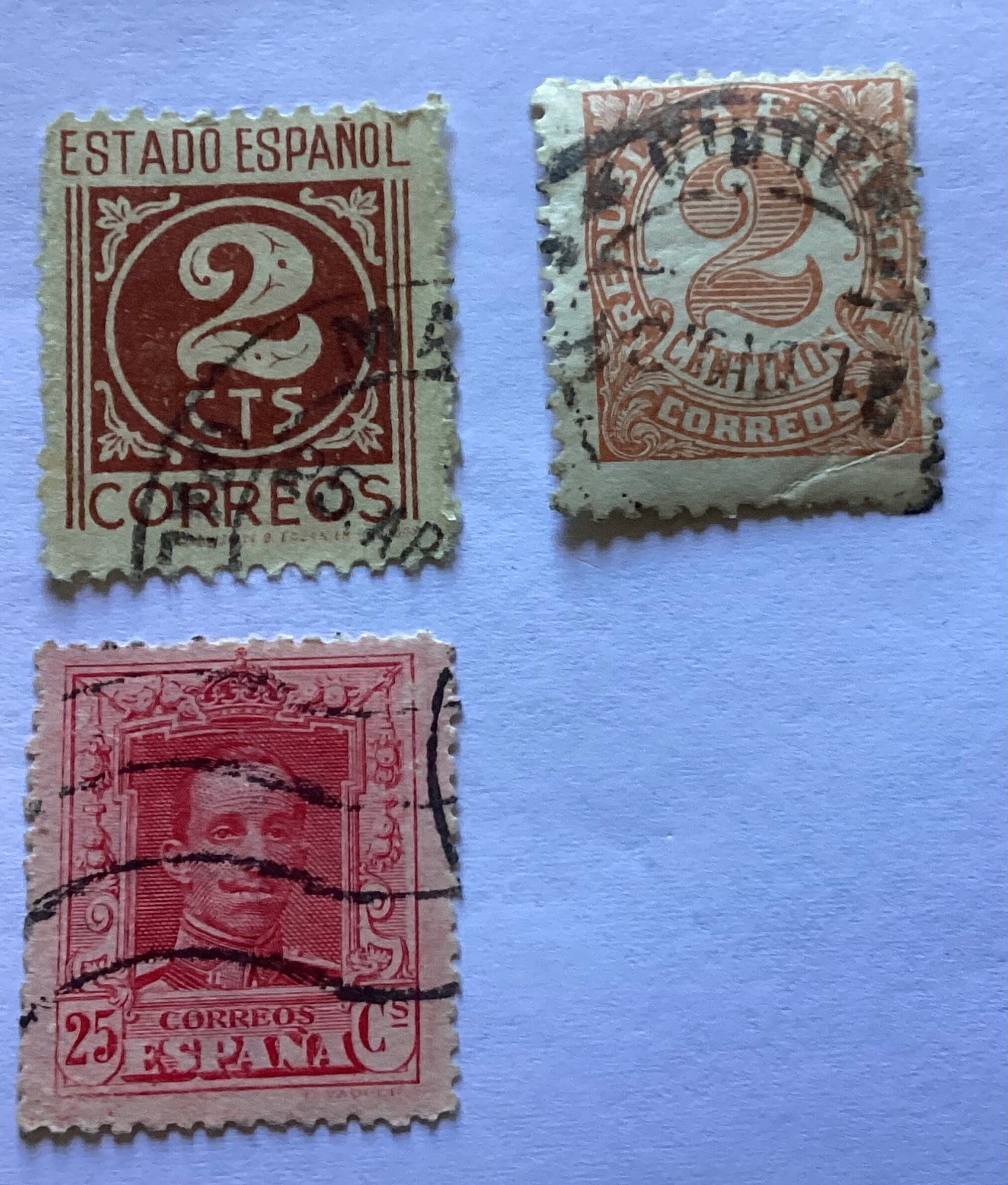 Lot De 4 Timbres Vintage Espagne 1920 – République Espagnole 5 Centimos, Neufs