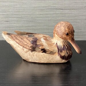 Vintage Chinese Mixed Media Duck/ Mallard Figurine, Marked, 6.25&quot; L